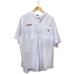 ProEdge‎ Texas Longhorns Fishing Shirt Mens XL White Short Sleeve Button Down